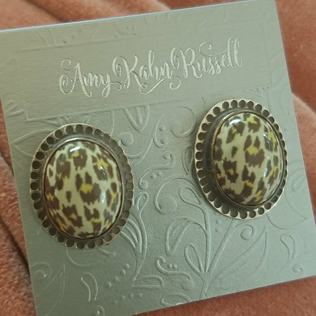 Cute Amy Kahn Russell Akr Earrings Animal Print 50$